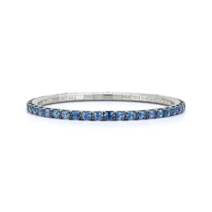 10.20CT Oval-Cut Blue Sapphire Stretch Tennis Bracelet