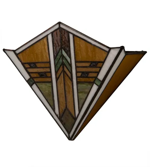 11.5"W Abilene Mission Stained Glass Wall Sconce