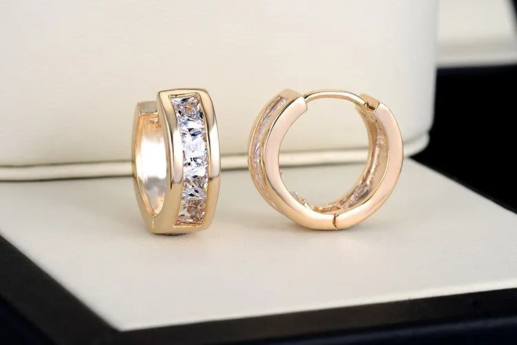 17KM Gold Crystal Zircon Earring