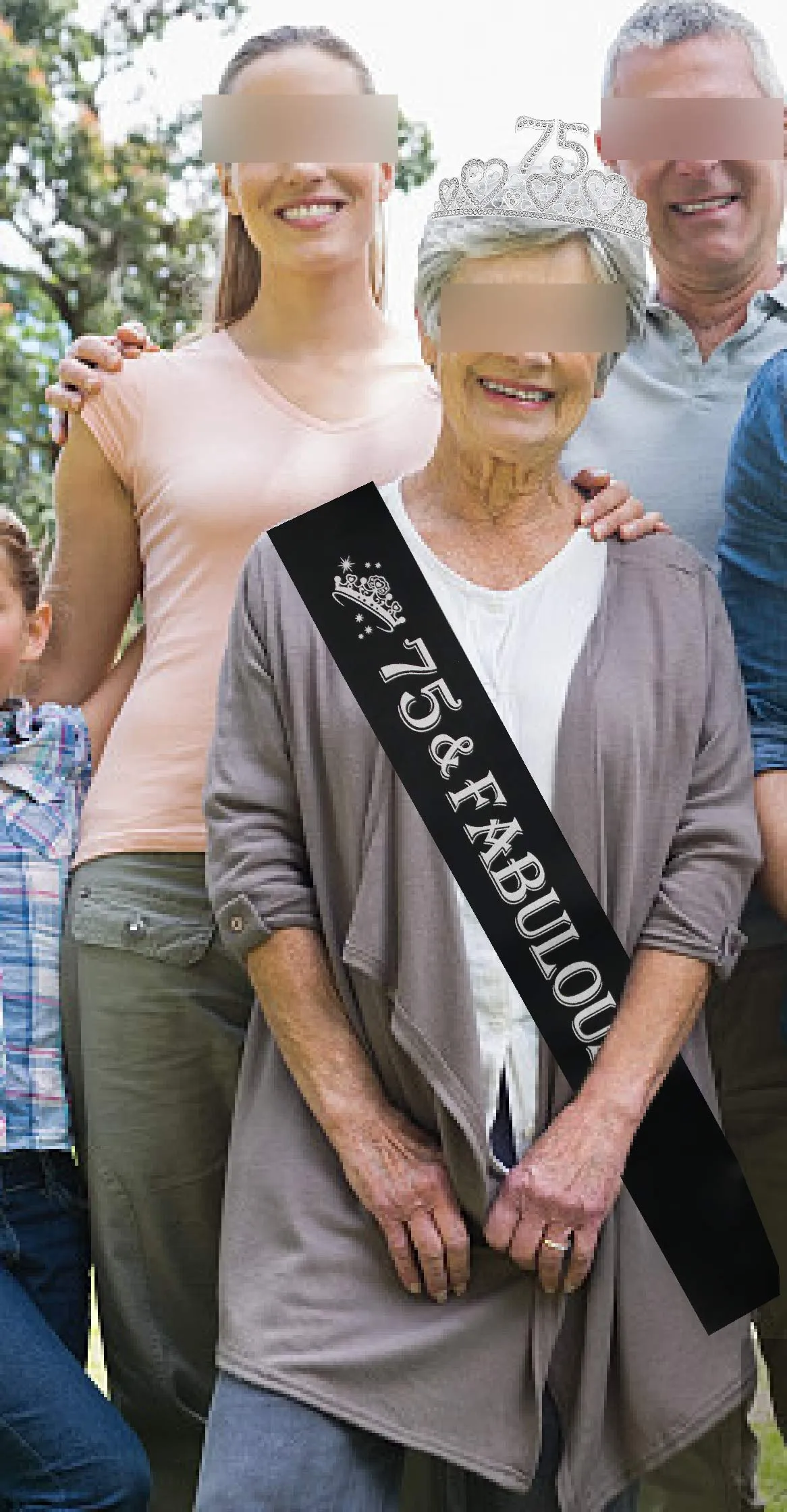 75th Birthday Sash, 75th Birthday Tiara, 75th Birthday Decorations for Her, 75th Birthday