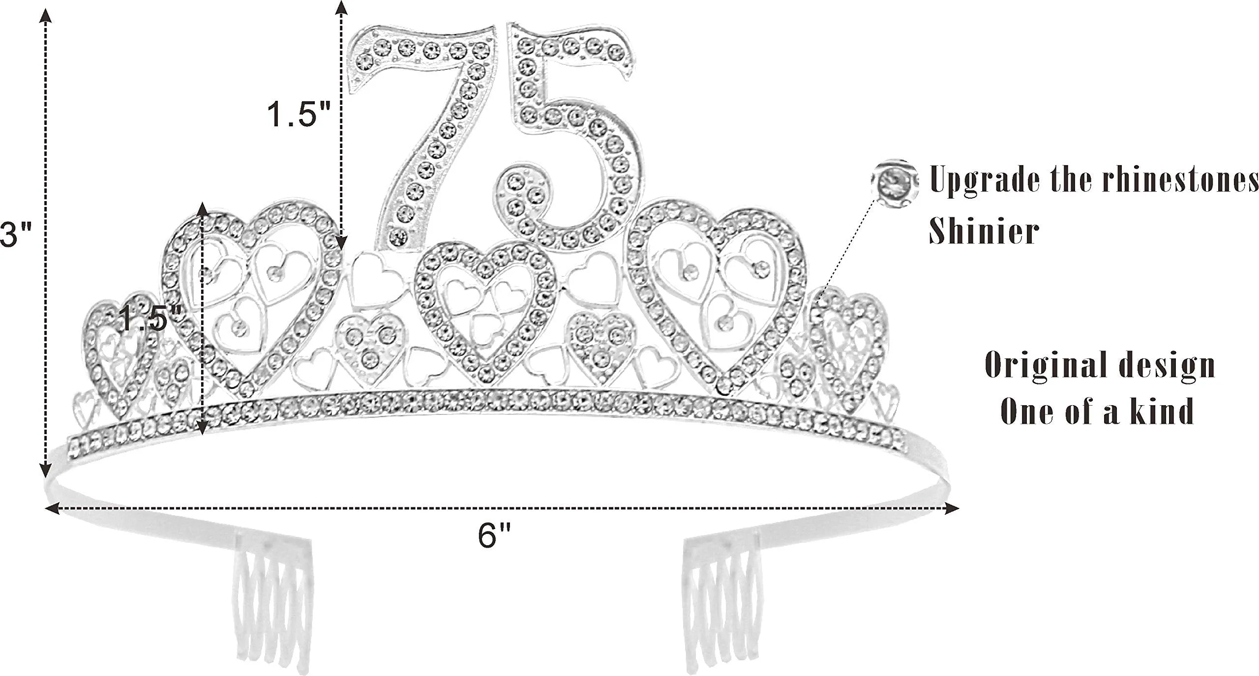 75th Birthday Sash, 75th Birthday Tiara, 75th Birthday Decorations for Her, 75th Birthday