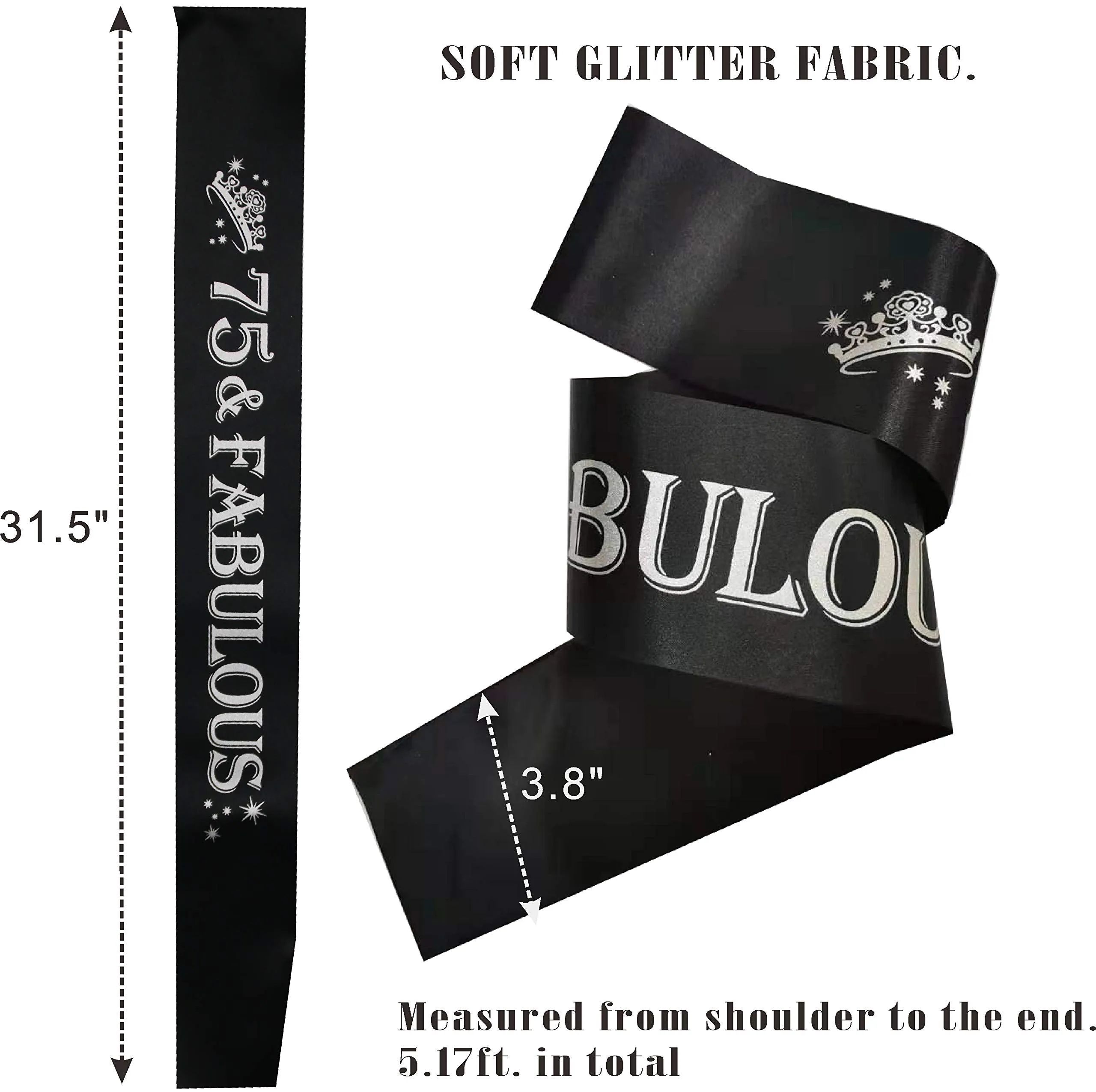 75th Birthday Sash, 75th Birthday Tiara, 75th Birthday Decorations for Her, 75th Birthday