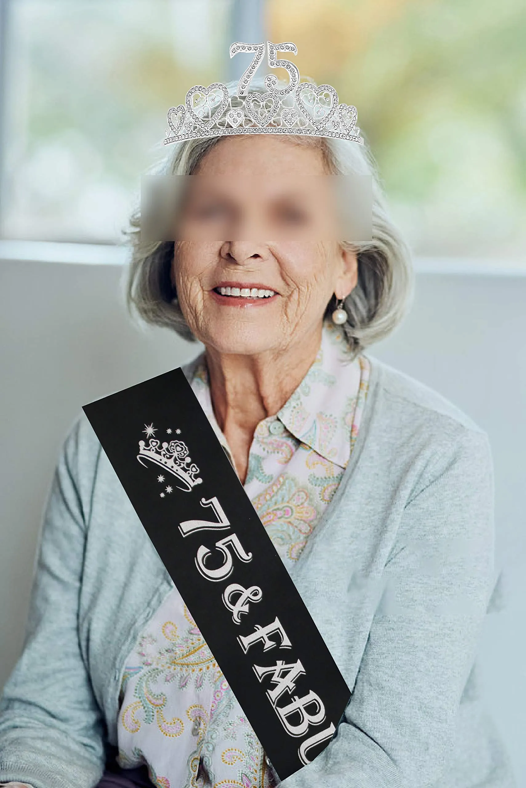 75th Birthday Sash, 75th Birthday Tiara, 75th Birthday Decorations for Her, 75th Birthday