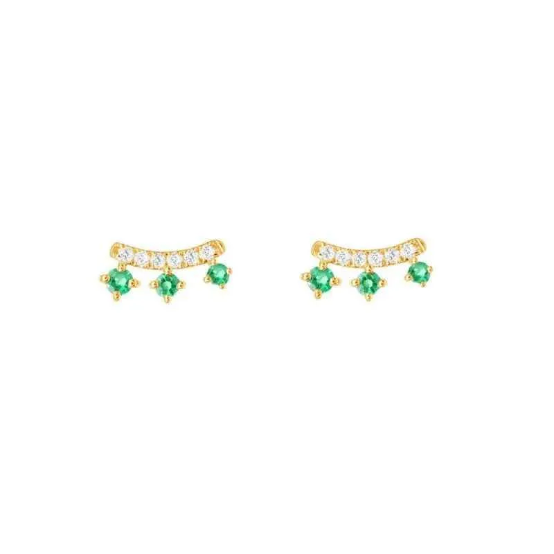 925 Sterling Silver Stud Earrings Charm Jewelry - Small Crown Shape - Xm350