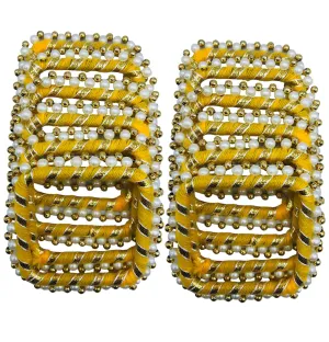 Arooman™ Handmade 3 Inch Chokor Gota Ring for Craft, Jari Chudi for Rangoli Kit | Decorations for Diwali Decorations, Art Work Festival Decorations Gift Color-Yellow