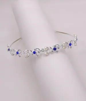 Ava Blue Crystal Pearl Headband