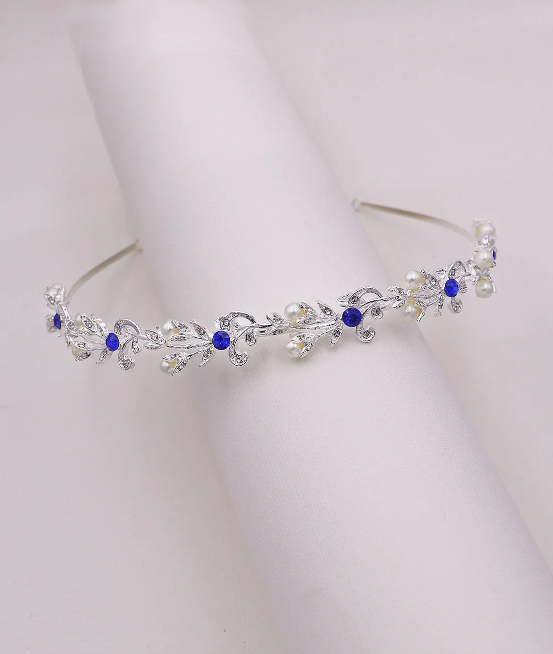Ava Blue Crystal Pearl Headband