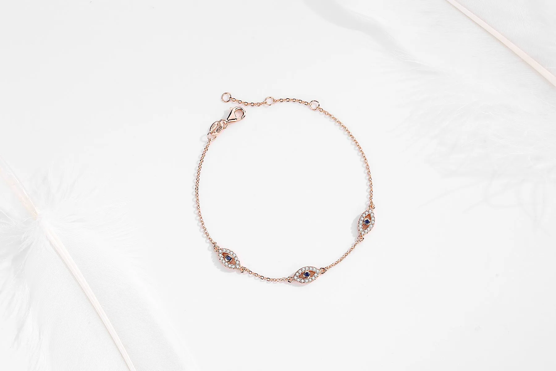 CHARLIZE EVIL EYE ROSE GOLD BRACELET