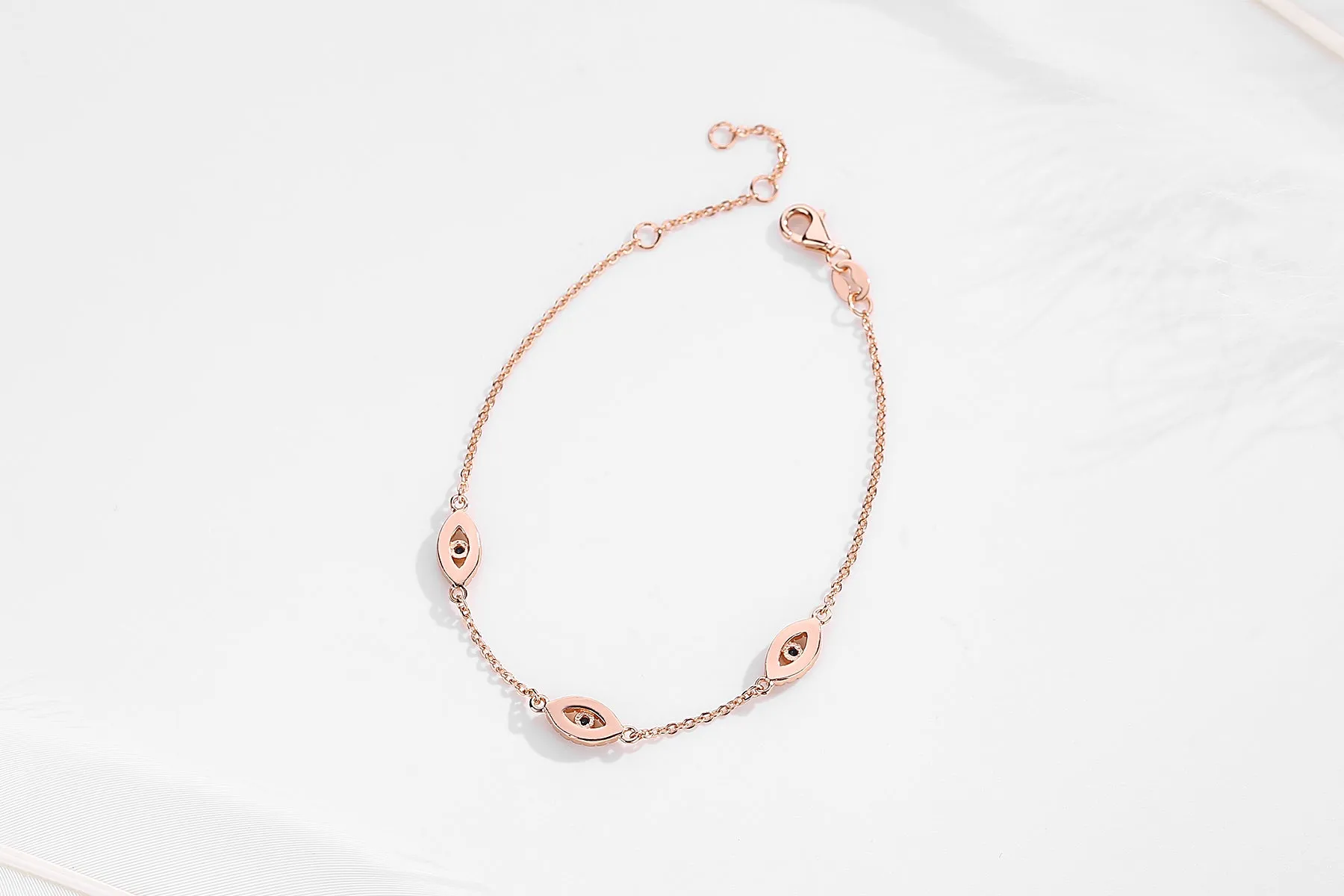 CHARLIZE EVIL EYE ROSE GOLD BRACELET