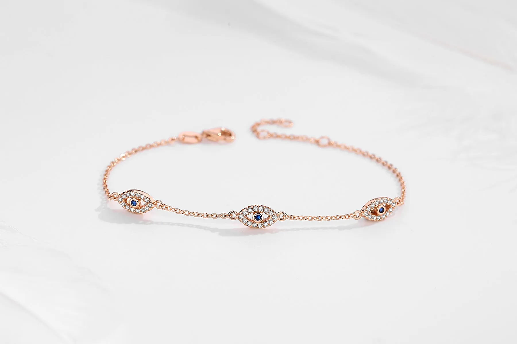 CHARLIZE EVIL EYE ROSE GOLD BRACELET