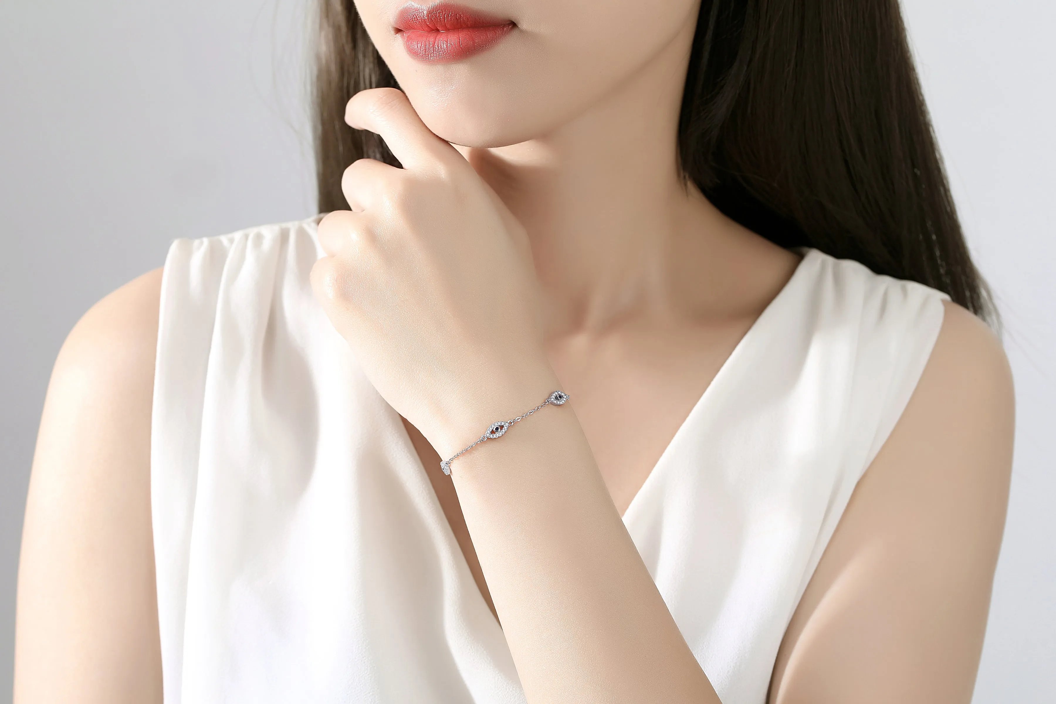 CHARLIZE EVIL EYE SILVER BRACELET
