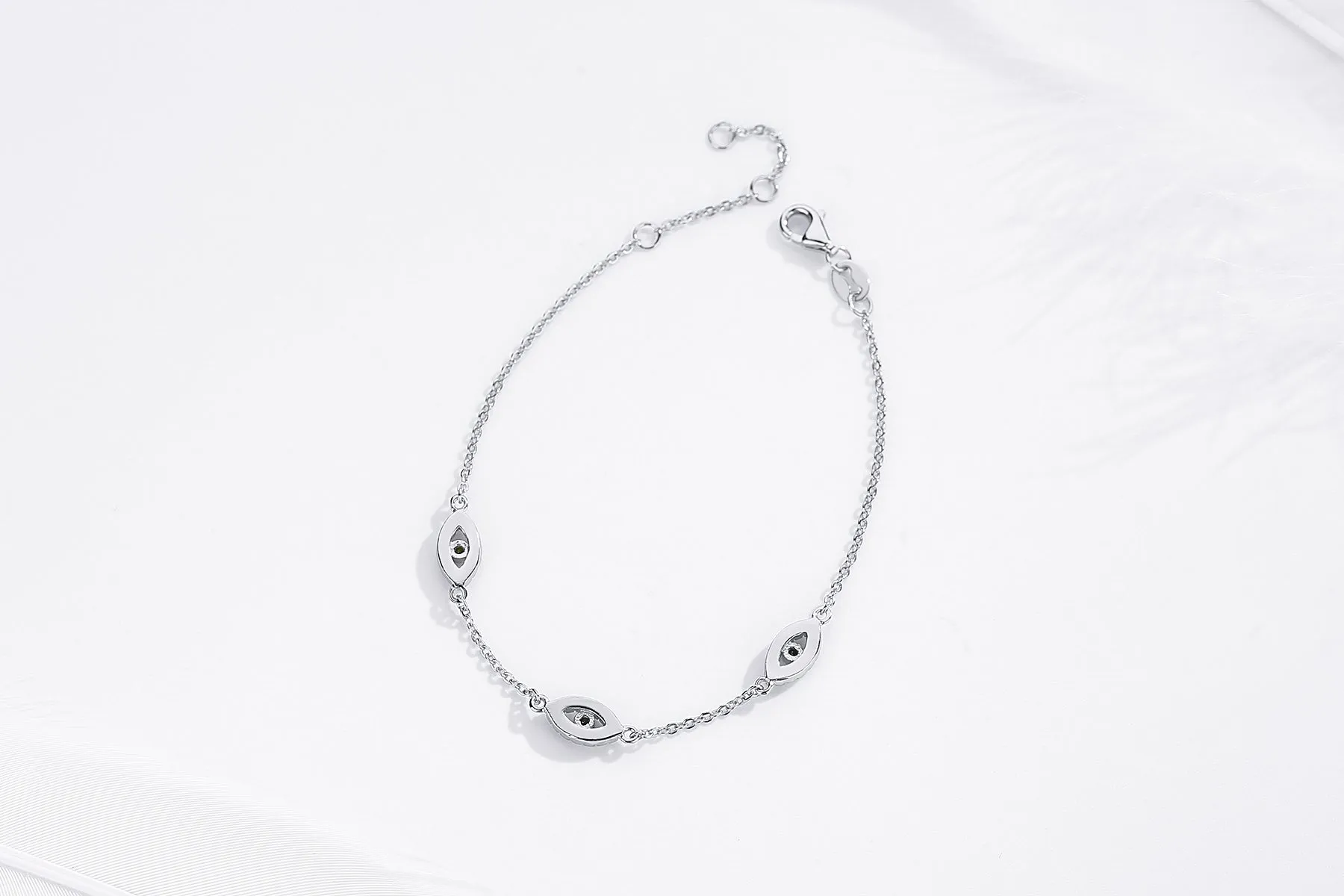 CHARLIZE EVIL EYE SILVER BRACELET