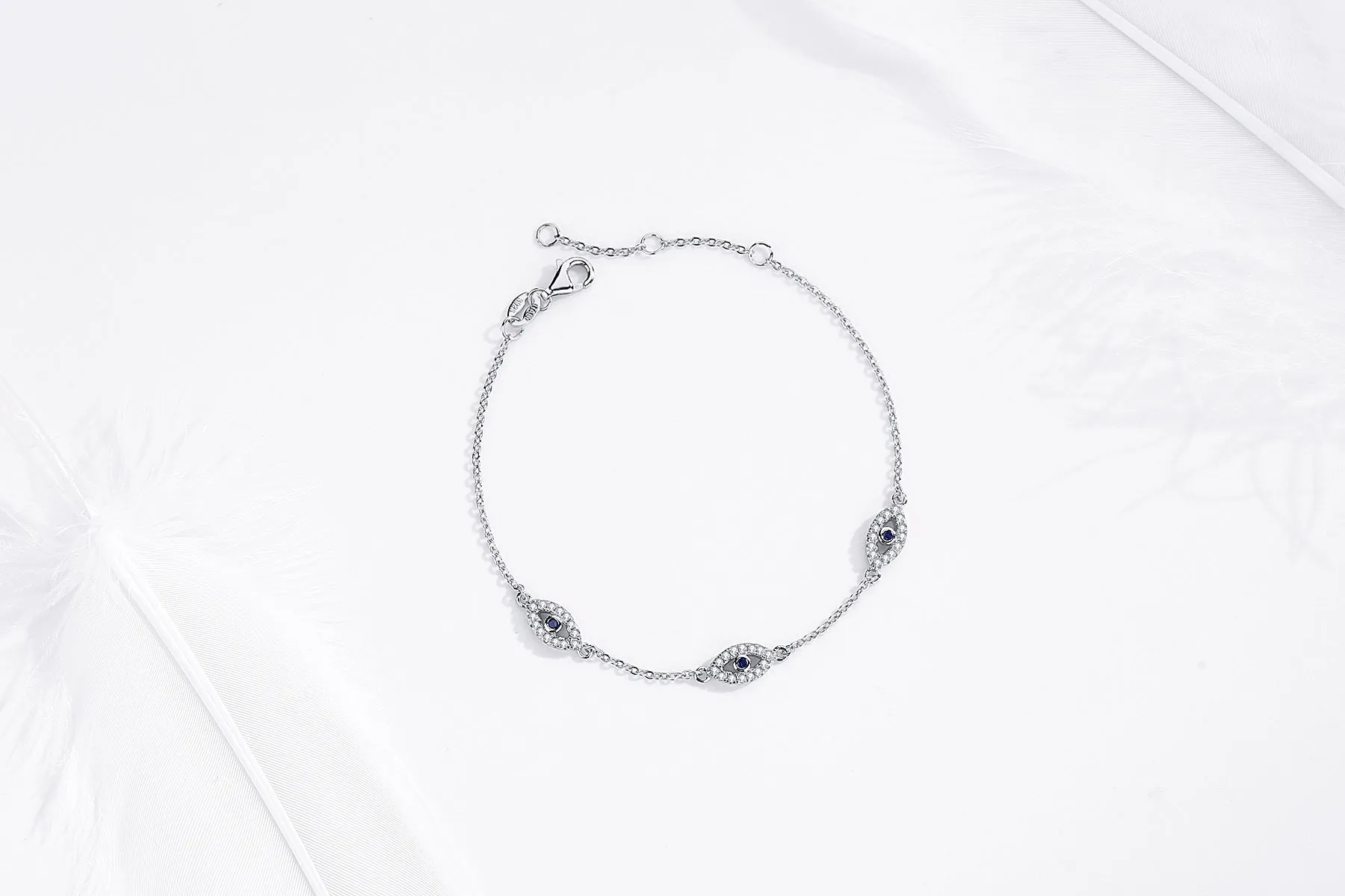 CHARLIZE EVIL EYE SILVER BRACELET