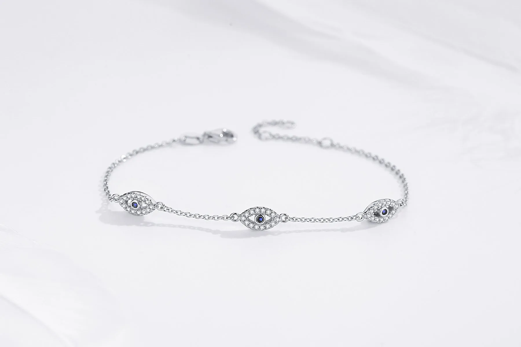 CHARLIZE EVIL EYE SILVER BRACELET