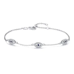 CHARLIZE EVIL EYE SILVER BRACELET