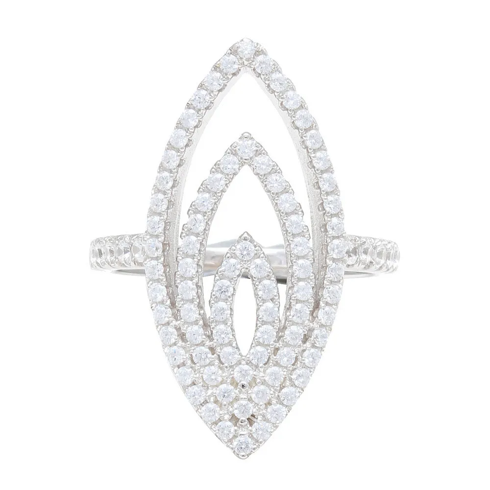 Concentric Leaf Petals Ring - IJ15CSSR1039