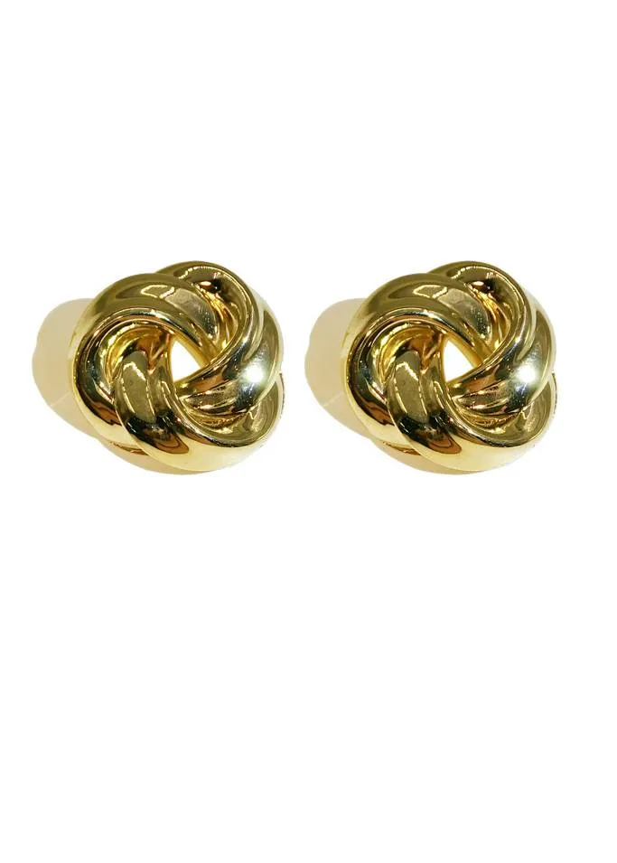 Double Twist Round Stud Earrings