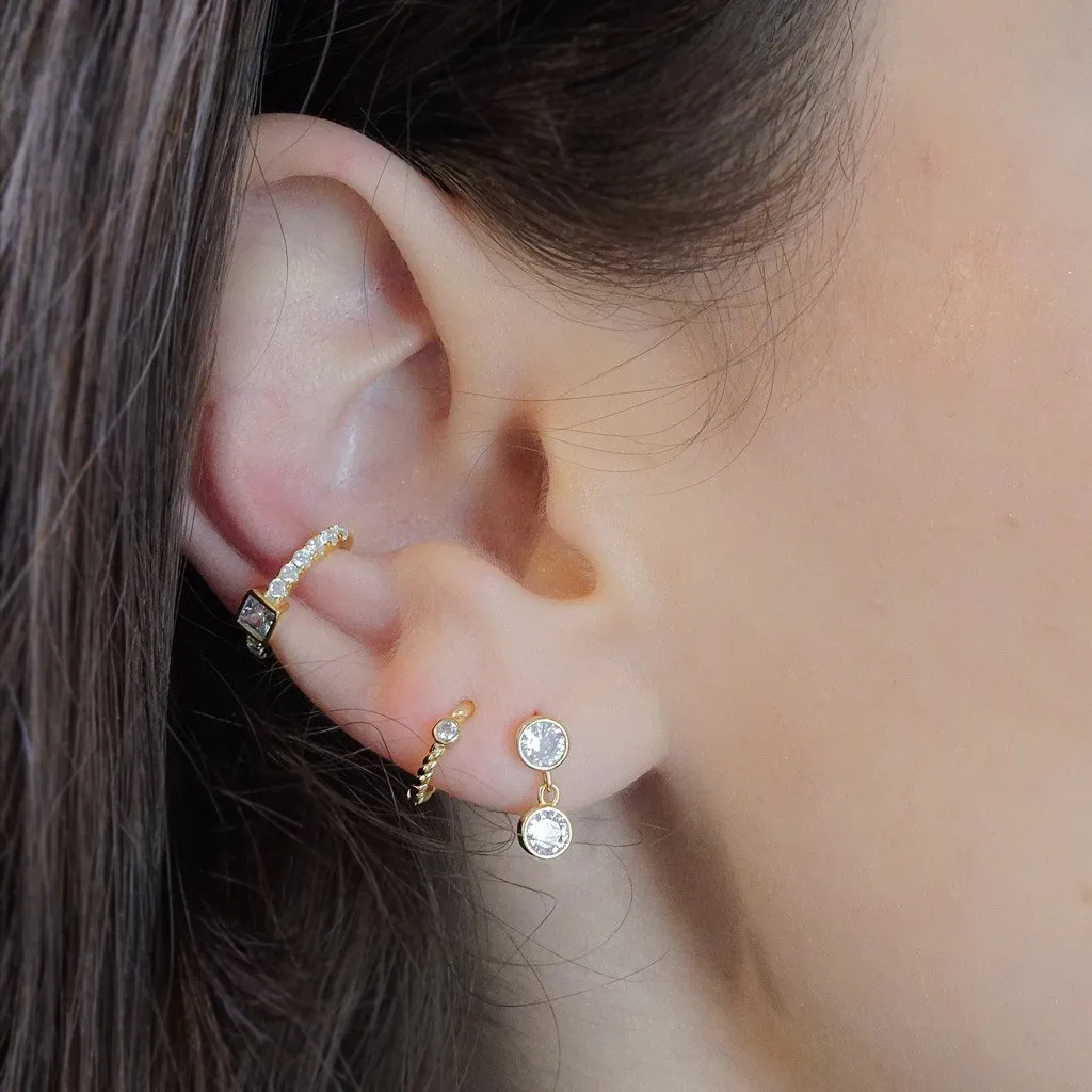 Drop CZ Stud Earrings
