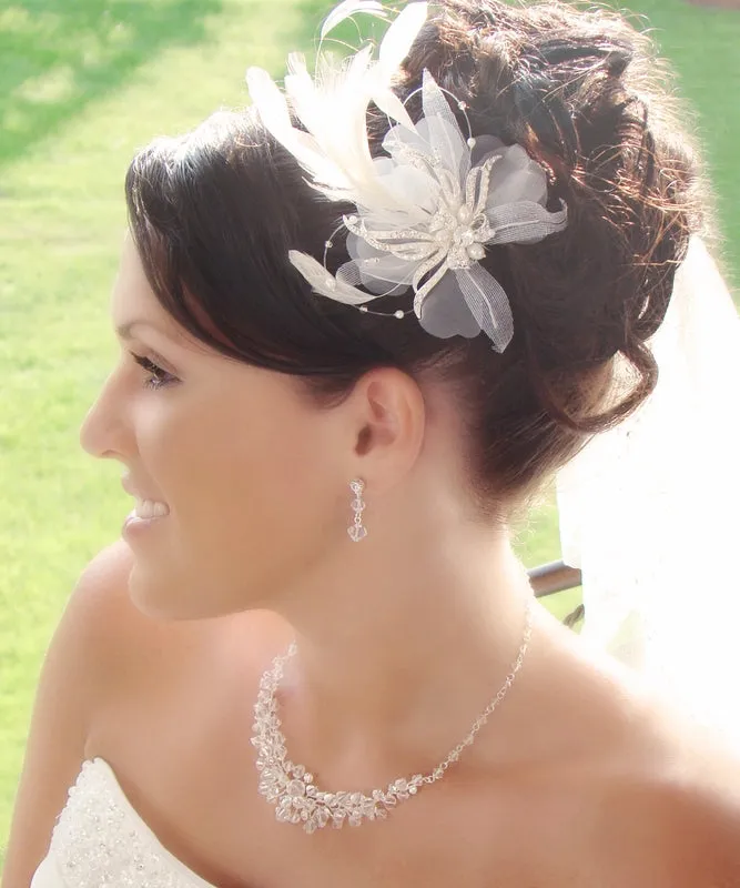 Fabulous Swarovski Crystal Bridal Necklace & Earring Set