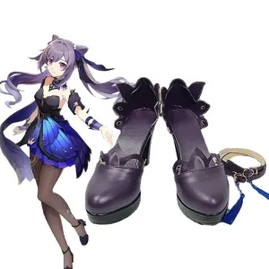 Game Genshin Impact Opulent Splendor Keqing Cosplay Shoes