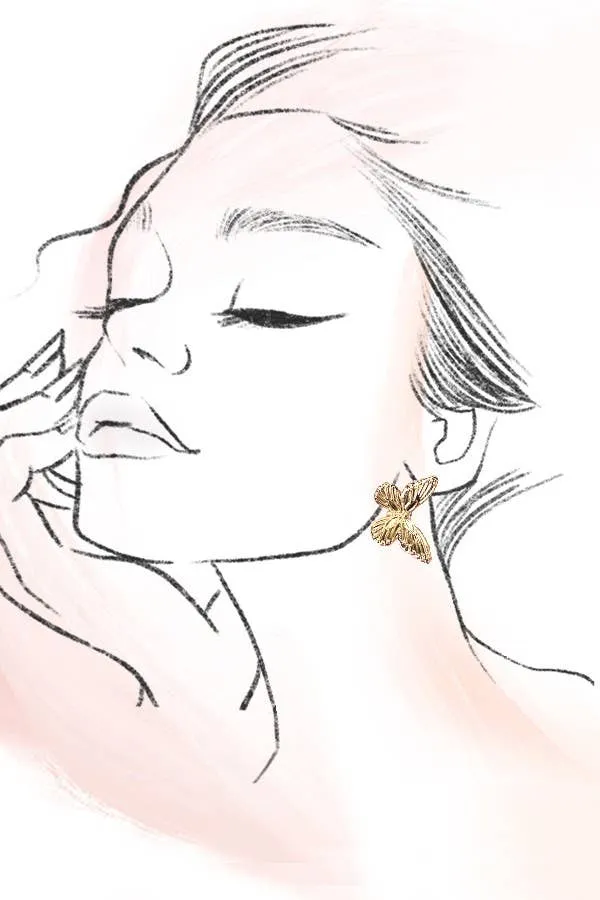 Gold Butterfly Earrings