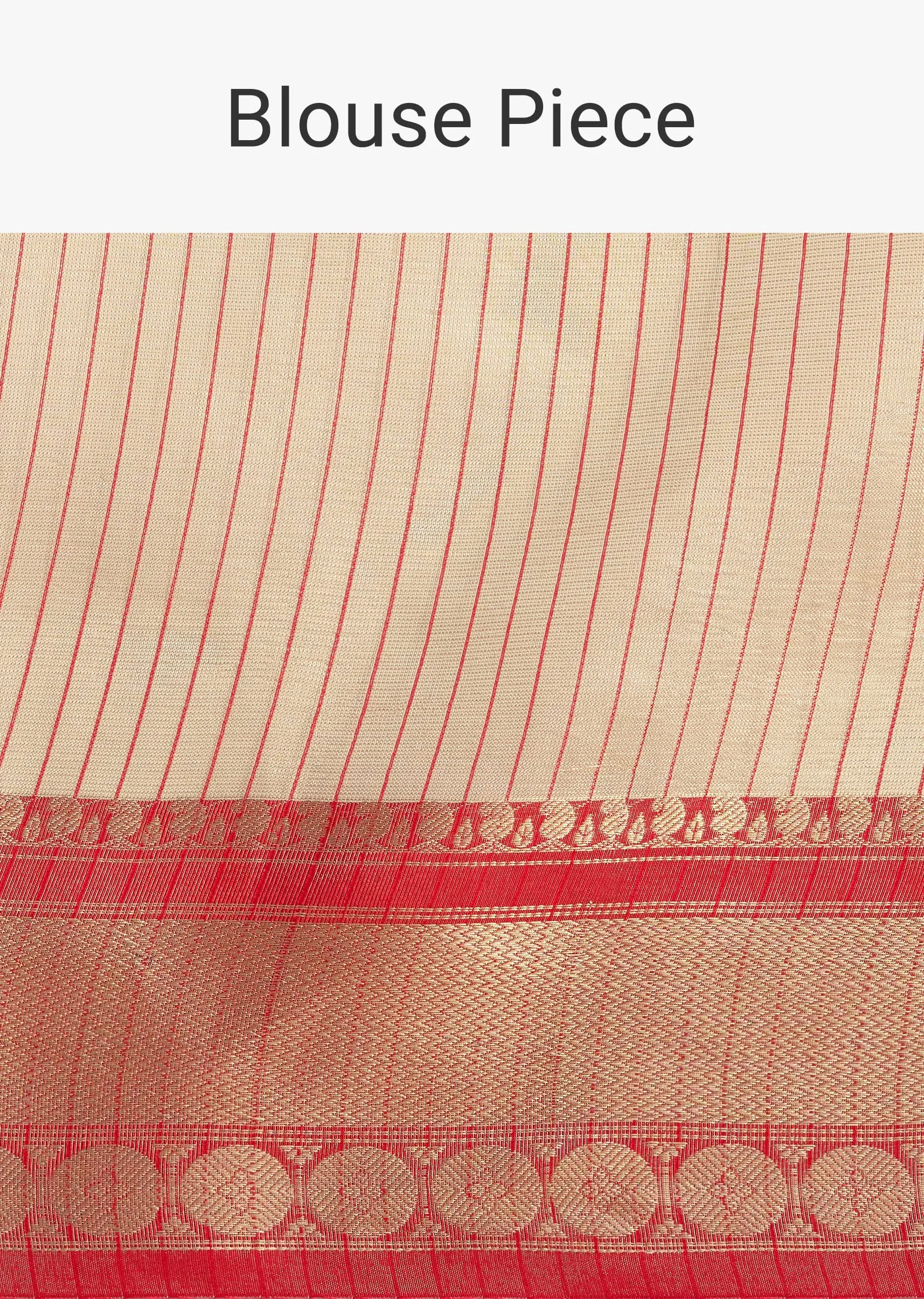 Gold Chanderi Kota Silk Woven Saree With Mirror Work And Unstitched Blouse Piece