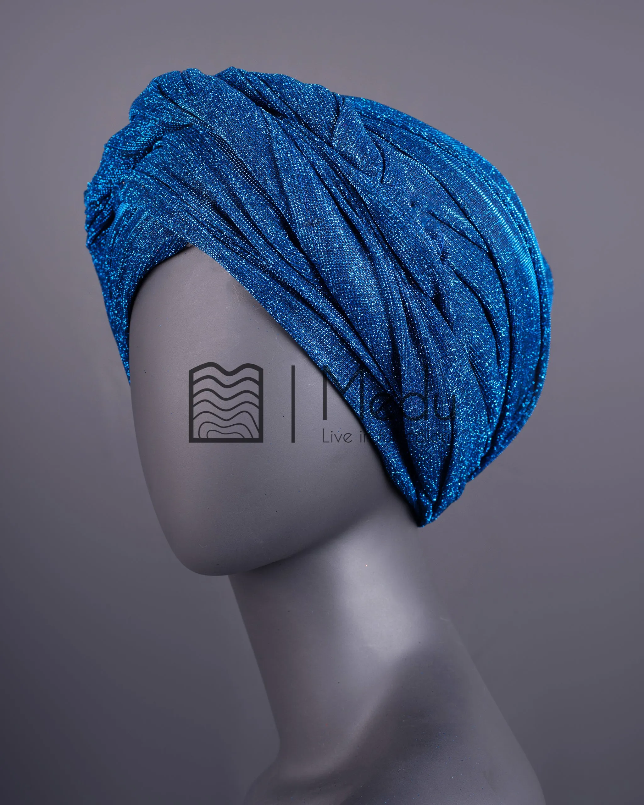 Luxe Bridal Headwrap In Blue