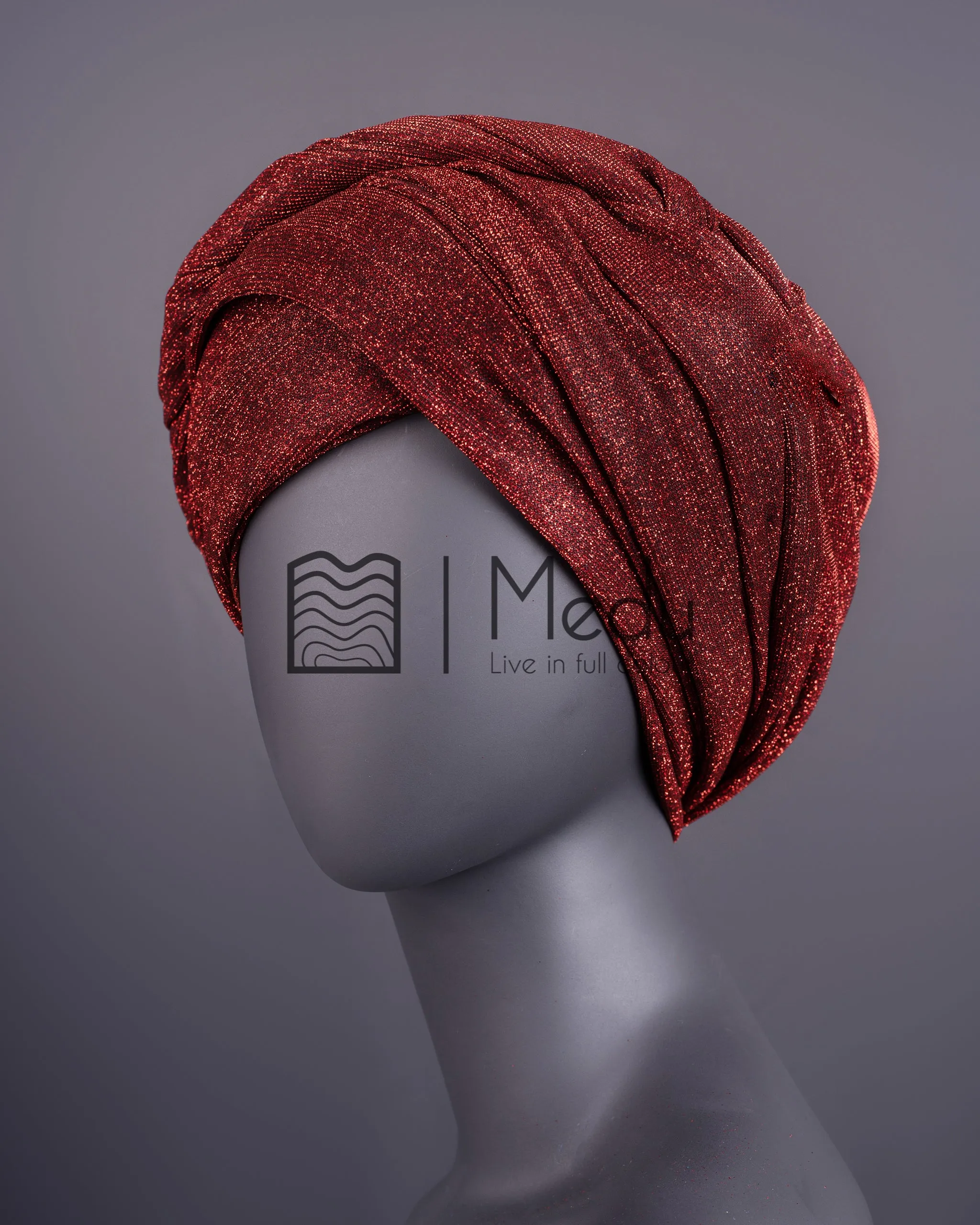 Luxe Bridal Headwrap In Dark Red