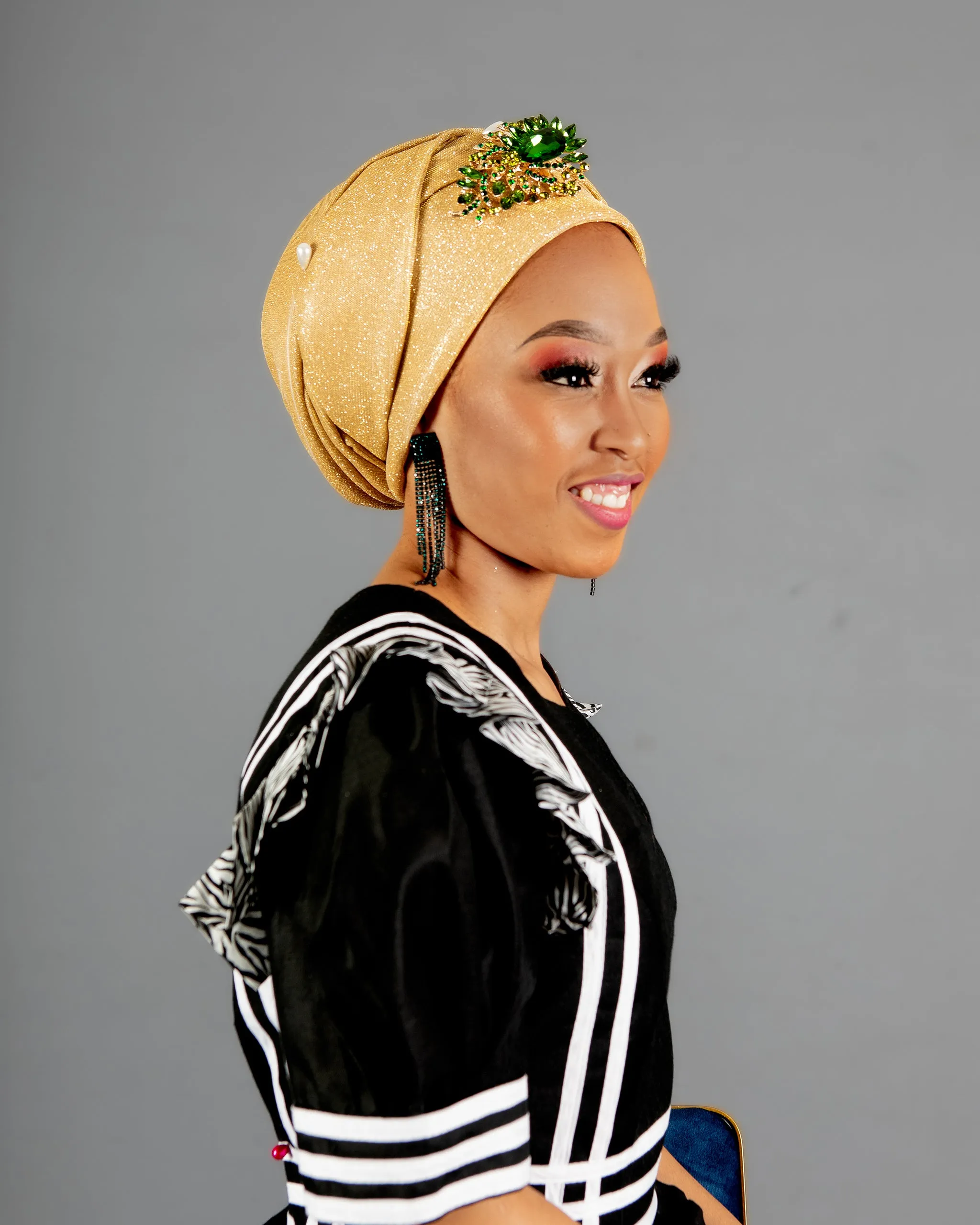 Luxe Bridal Headwrap In Gold