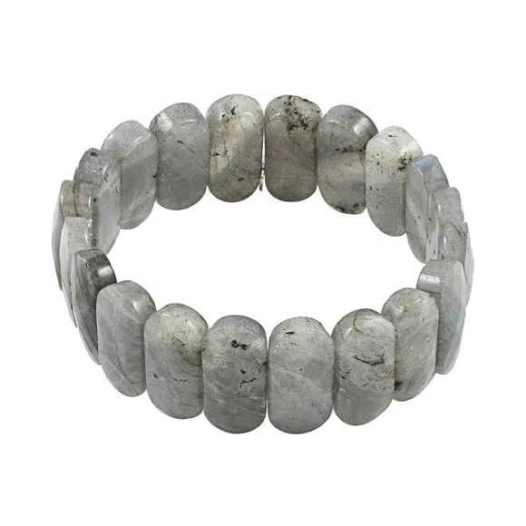 Malagasy Labradorite Beaded Stretch Bracelet | in Sterling Silver 225.00 ctw