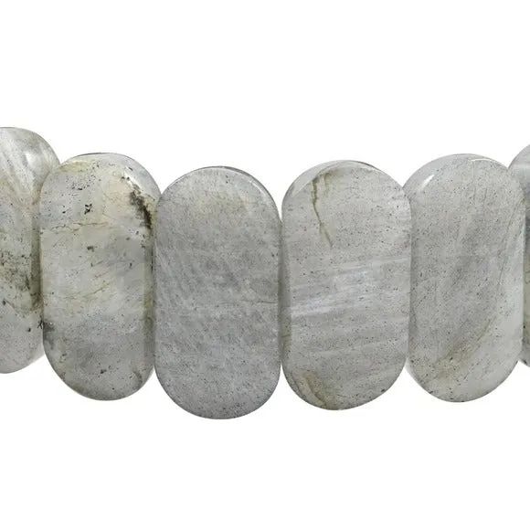 Malagasy Labradorite Beaded Stretch Bracelet | in Sterling Silver 225.00 ctw