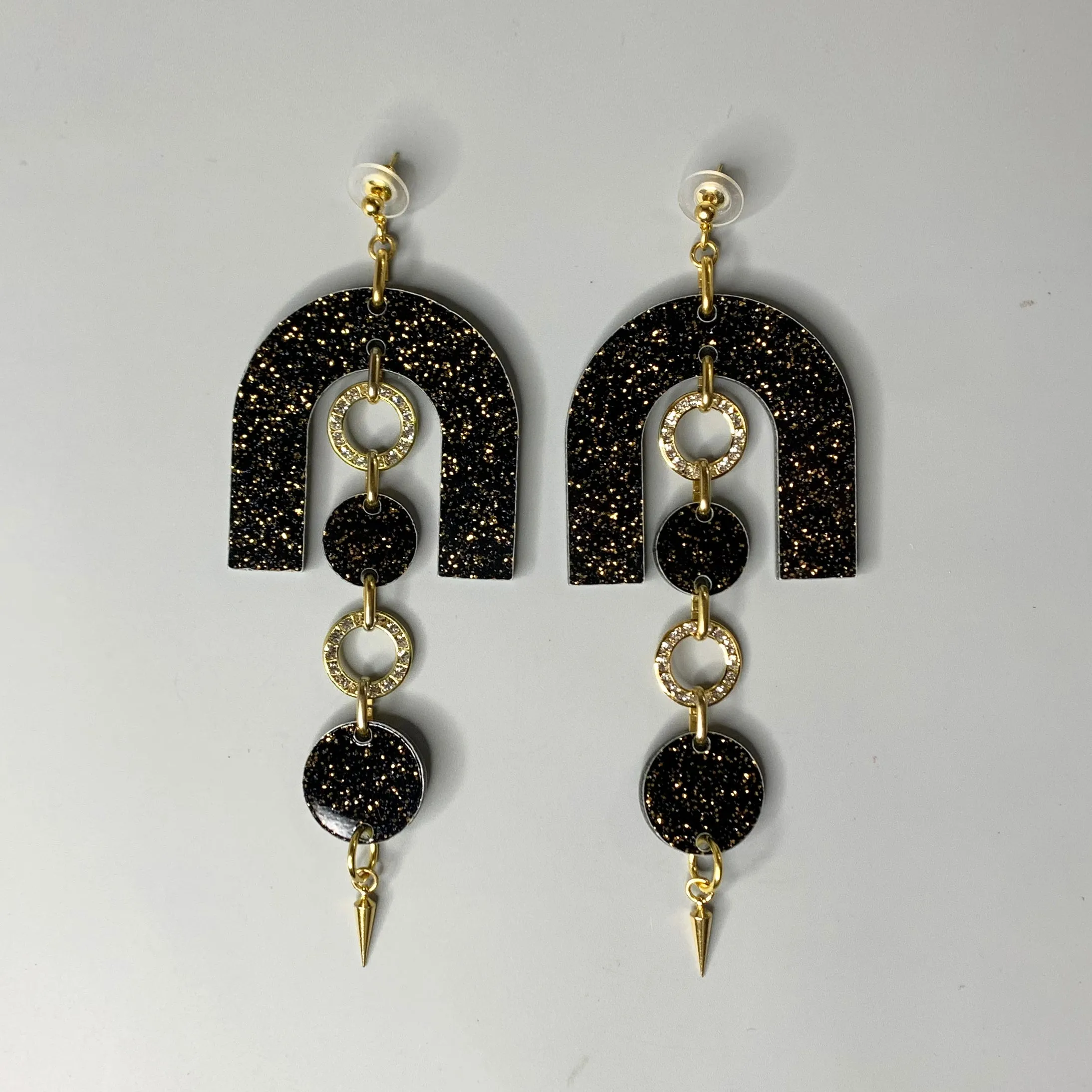 Miami Disco Noir Chandelier Earrings