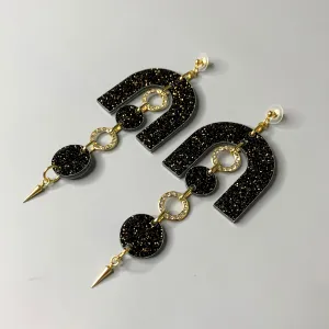 Miami Disco Noir Chandelier Earrings