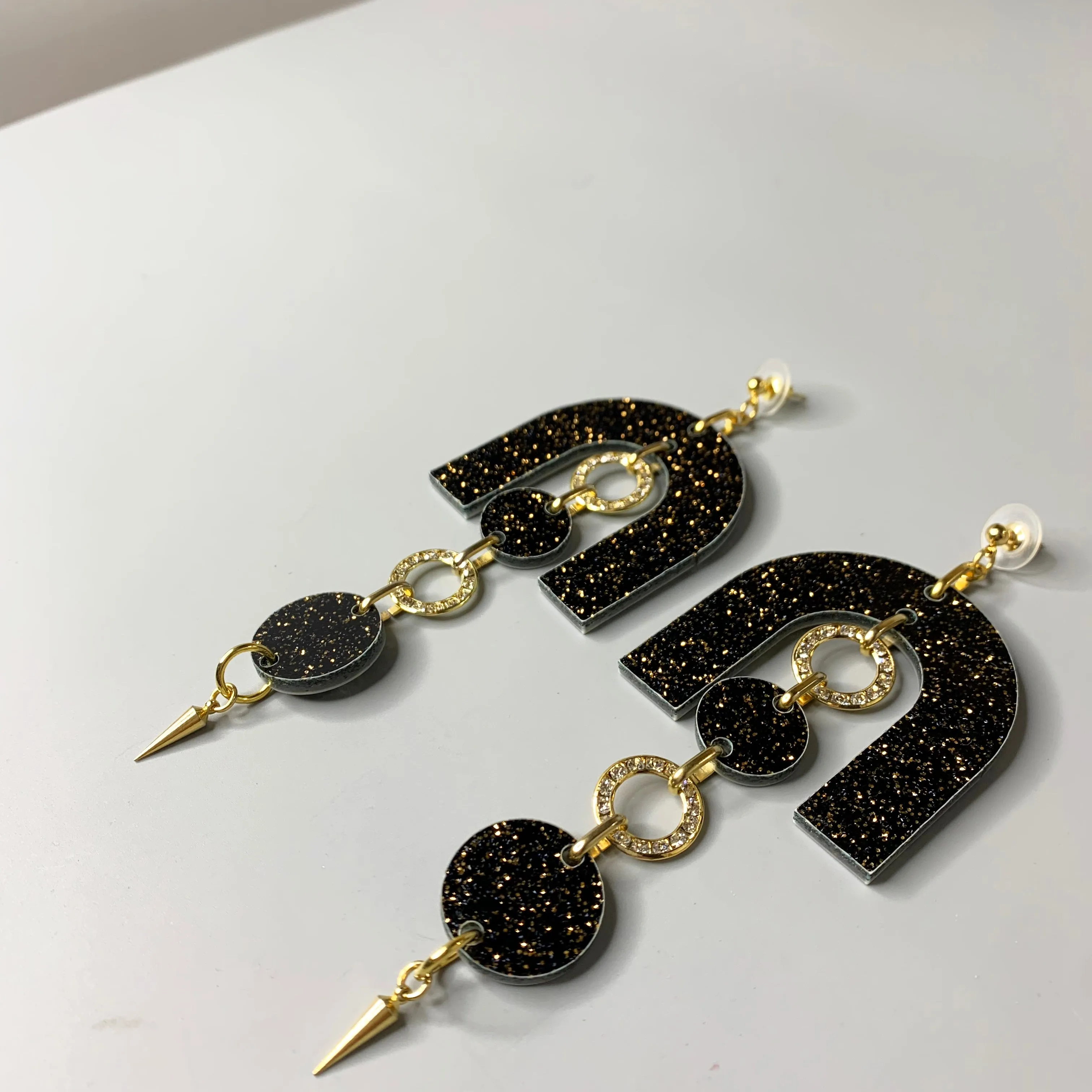 Miami Disco Noir Chandelier Earrings
