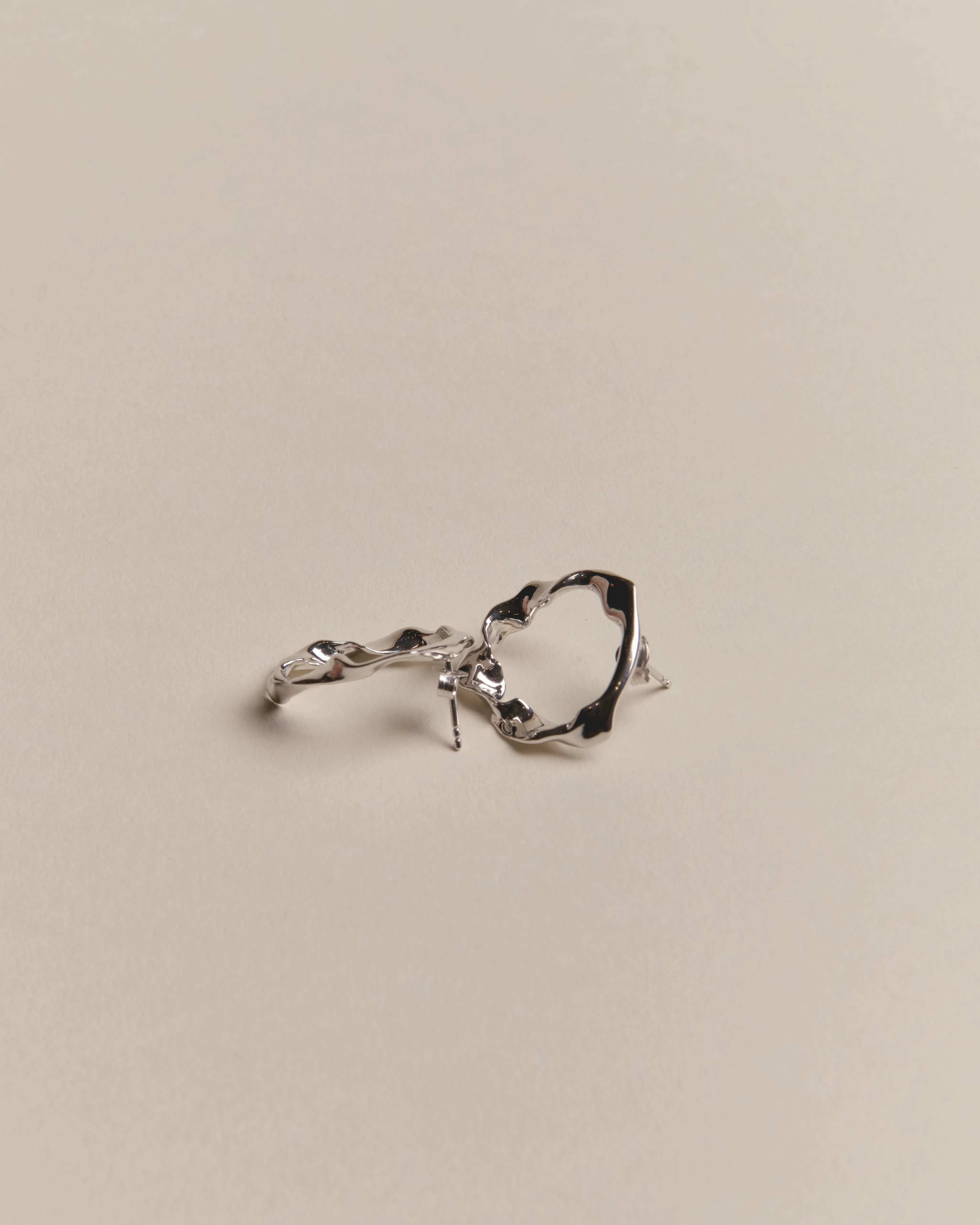 Nicola Beaten Round Earrings 925 Recycled Sterling Silver