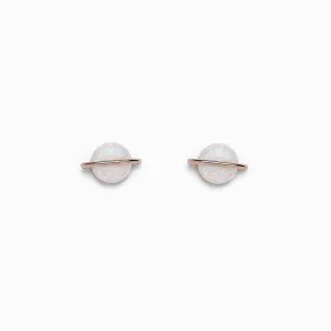 Opal Saturn Stud Earrings