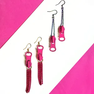 Pretty in Pink Zipper Earrings