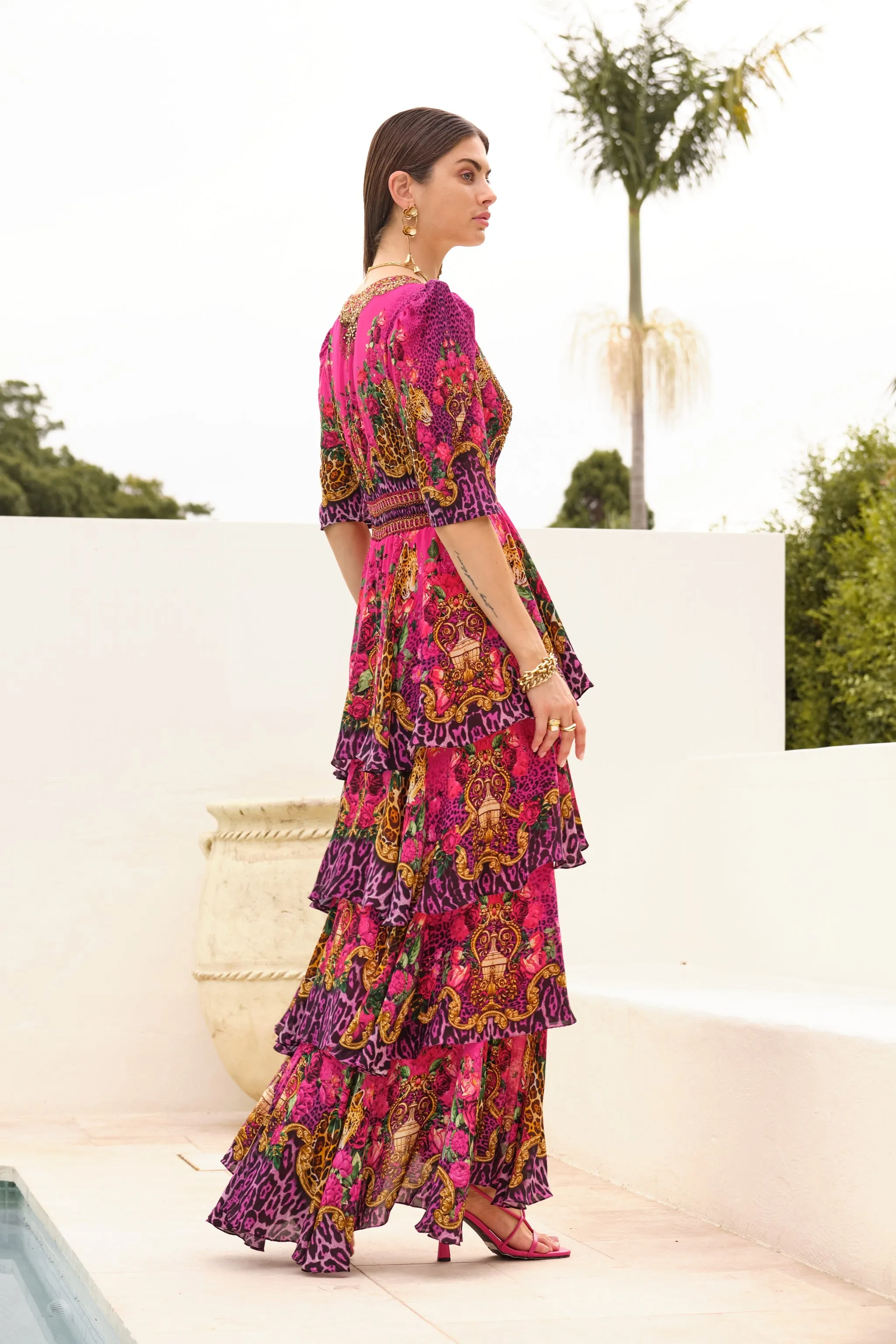 PURPLE PRINCESS CROSS OVER MAXI DRESS