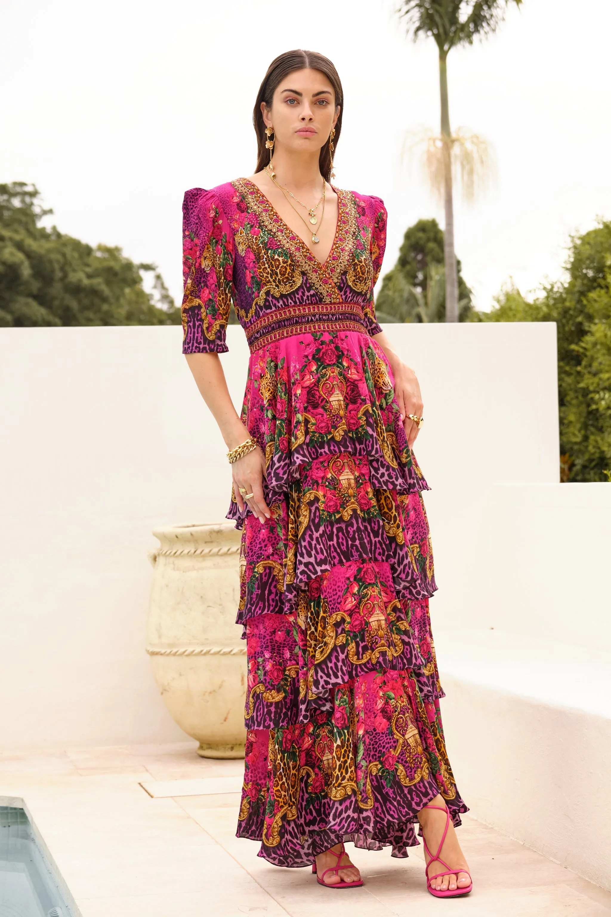 PURPLE PRINCESS CROSS OVER MAXI DRESS