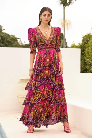 PURPLE PRINCESS CROSS OVER MAXI DRESS