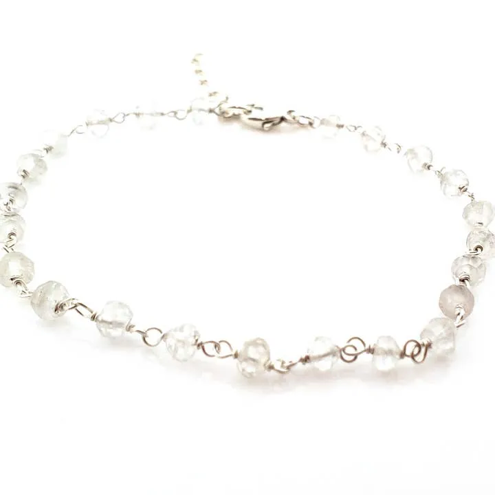 Quartz Gemstone Wire Wrapped Bracelet