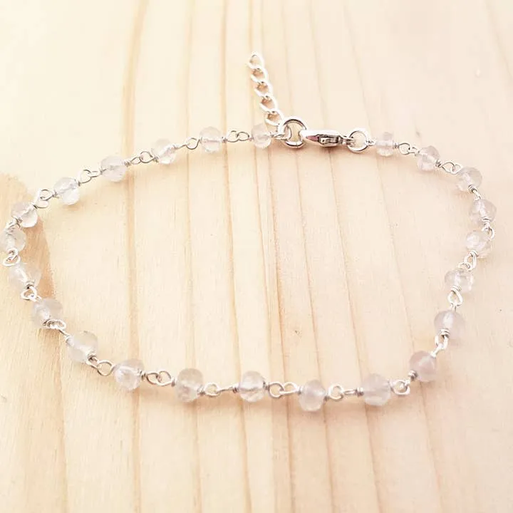 Quartz Gemstone Wire Wrapped Bracelet