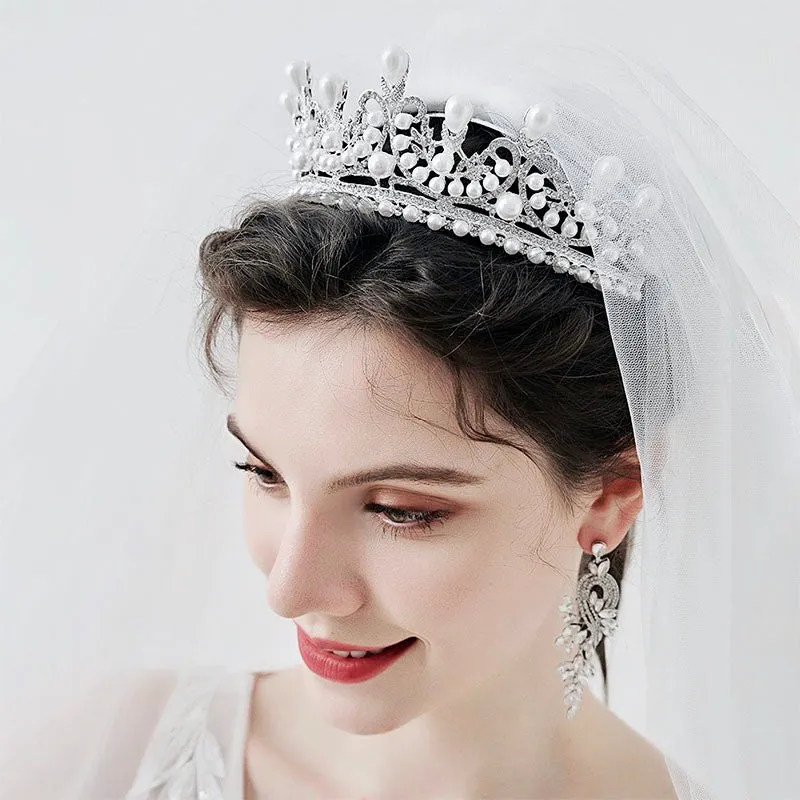 "Maddison" - Pearl Bridal Tiara - Available in Silver and Gold