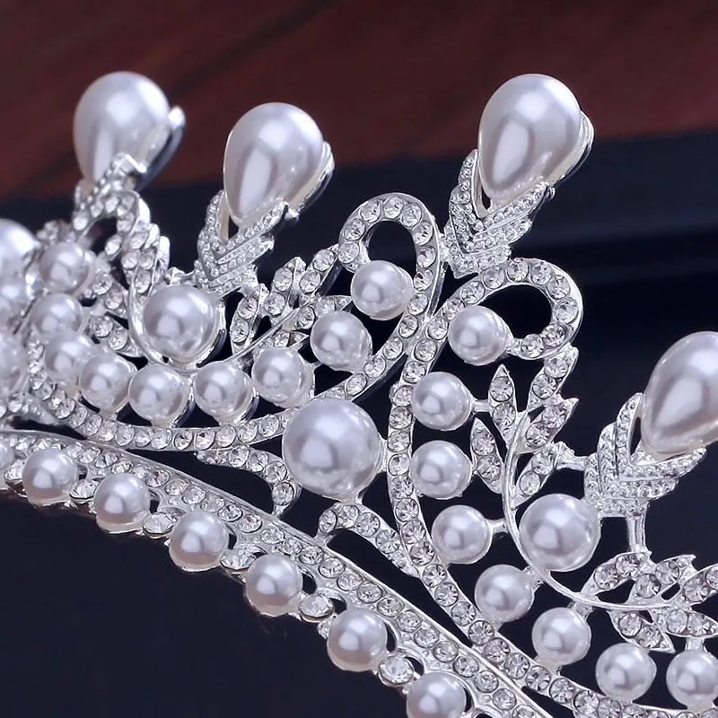 "Maddison" - Pearl Bridal Tiara - Available in Silver and Gold