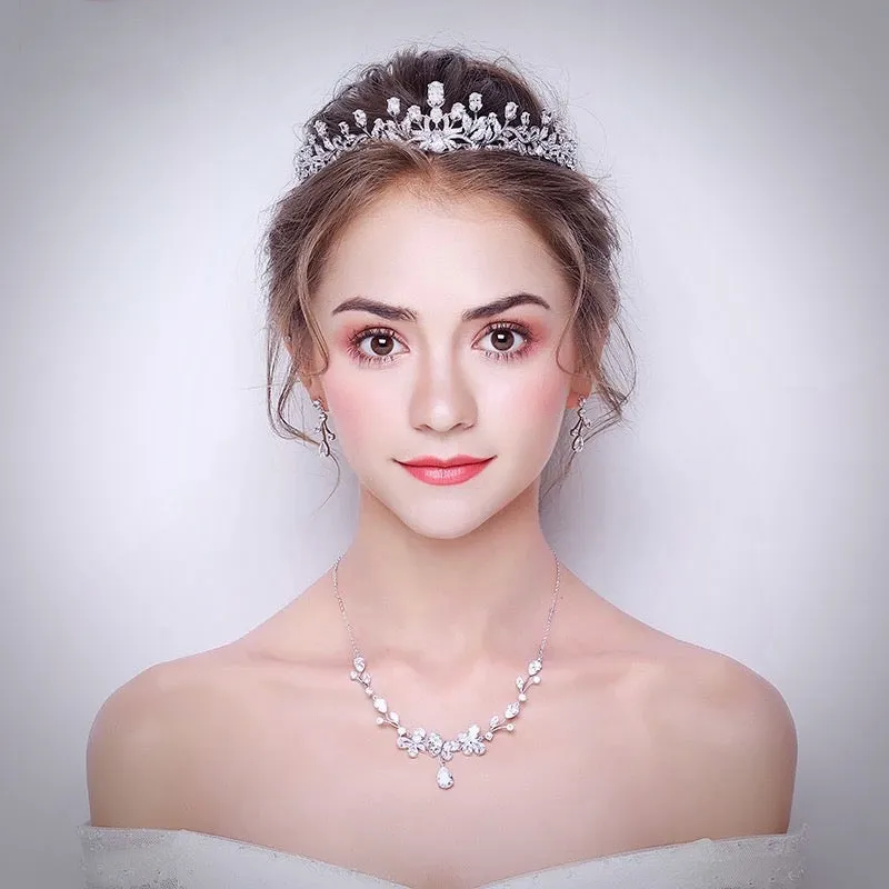 "Marcia" - Silver Cubic Zirconia Bridal Tiara