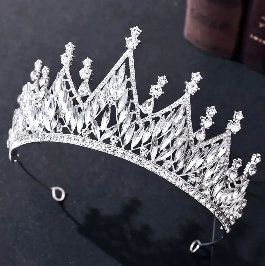 "Taline" - Silver Cubic Zirconia 3-Piece Bridal Jewelry Set With Tiara
