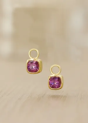Rhodolite Garnet Cushion Earring Charms