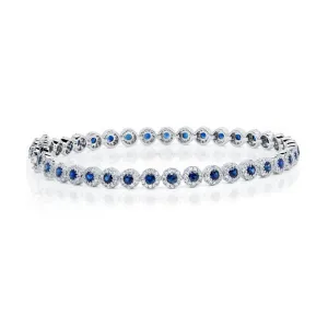 Sapphire & Diamond Halo Line Bracelet