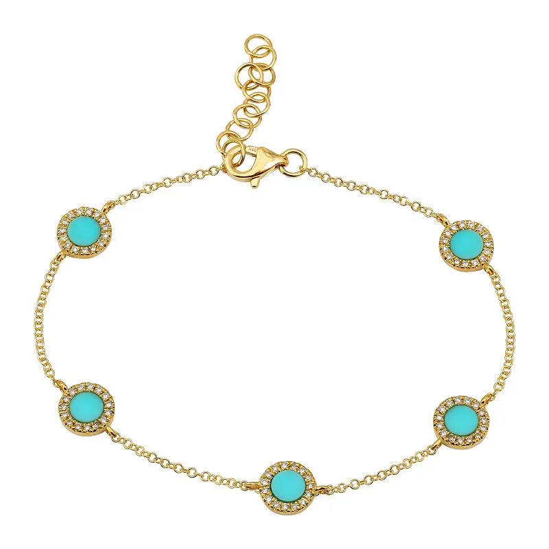 Spaced Mop Halo Charms Bracelet