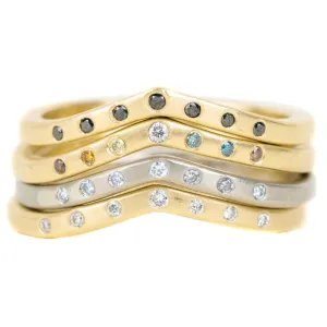 Tiara Shadow Band - 18ky Gold, 14kpw Gold   VS Diamonds, Black Diamonds